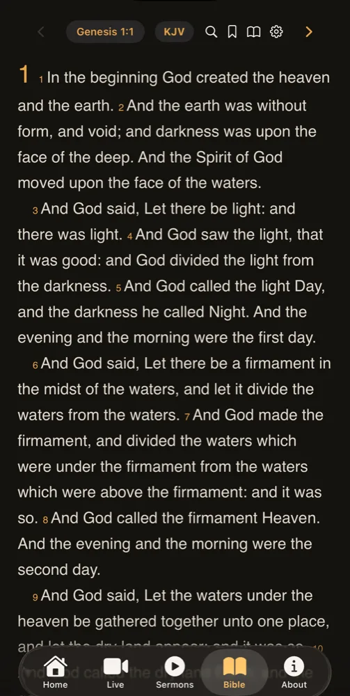 Bible app interface