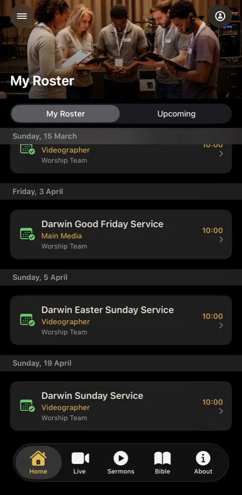 Roster and chord charts interface